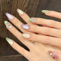 Handmade Cat Eye Press On Nails – Ocean Starfish Summer Design