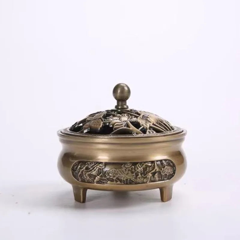 Pure Copper Antique Three-Legged Incense Burner | Tea Ceremony