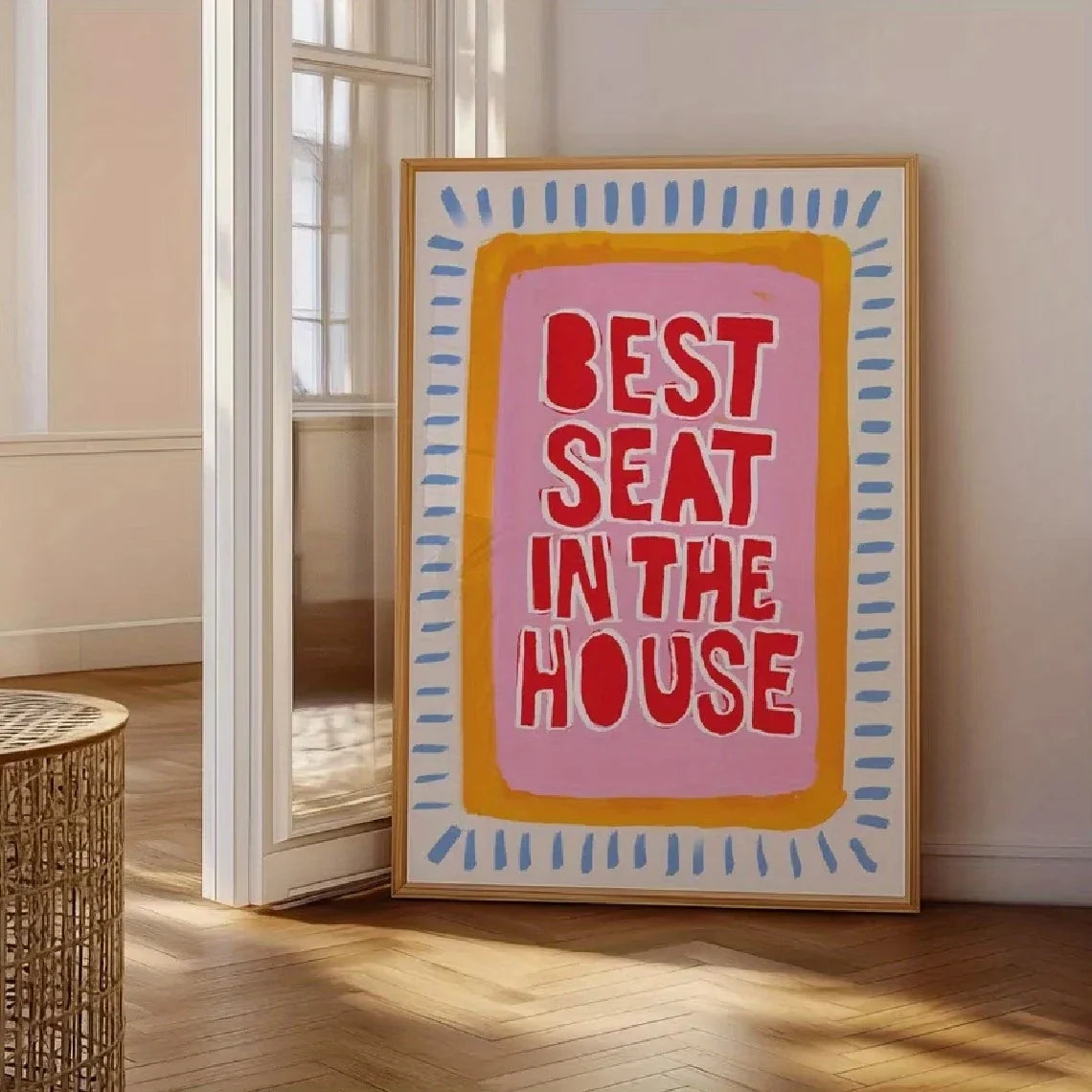 "Best Seat In The House" Retro Quote Canvas Wall Art Print