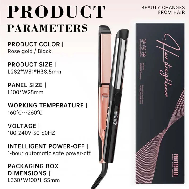 2-in-1 Vibrating Ceramic Hair Straightener & Curler Flat Iron