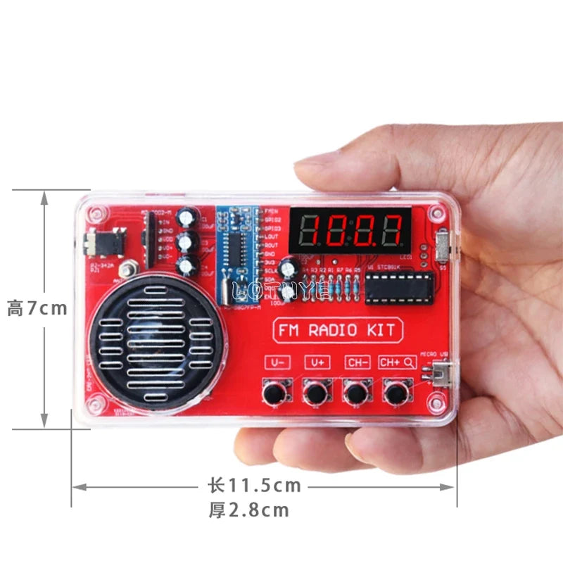 RDA5807 FM Radio DIY Kit – 3W Speaker, 50–108MHz Receiver