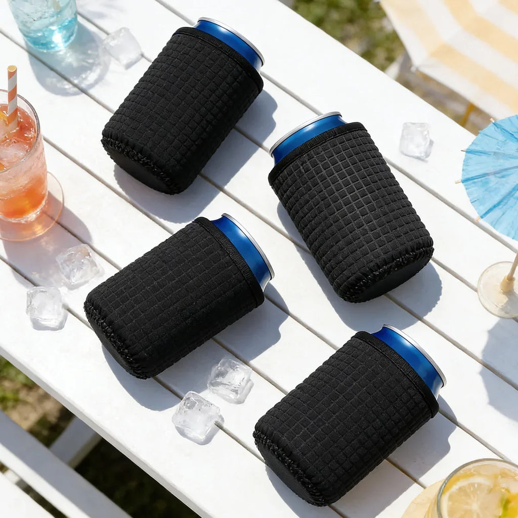 4-Pack Insulated Can Cooler Sleeves – Beer & Drink Bottle Covers