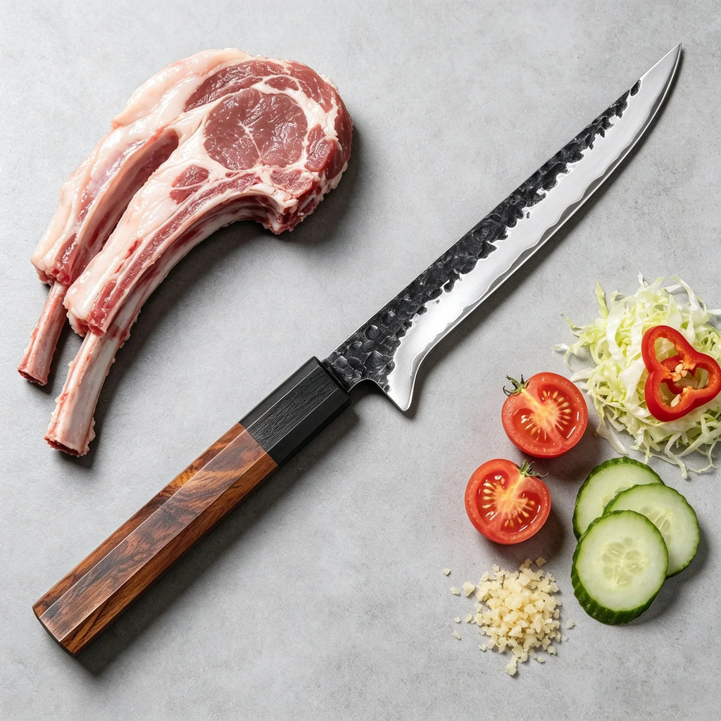 Handmade Forged Boning Knife – Sharp Stainless Steel Chef Knife