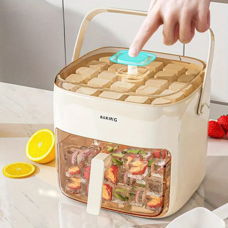 48-Cube Ice Maker Easy Press Cap Easy-press Lid Large Capacity Cube