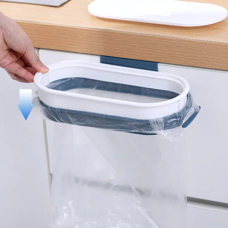Hanging Trash Bag Holder Rack – Kitchen & Bathroom Organizer