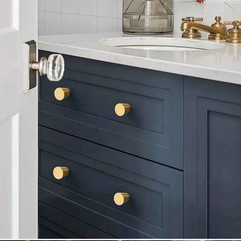 Solid Brass Cabinet Knobs | Modern Gold Furniture Pulls