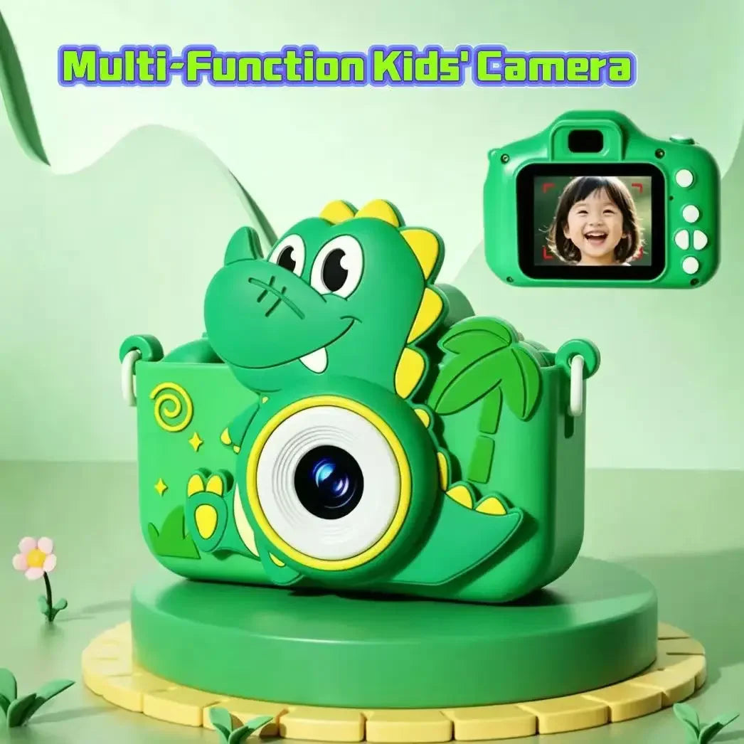 Kids Dual Lens HD Digital Camera | Dinosaur Toy Camera 128GB
