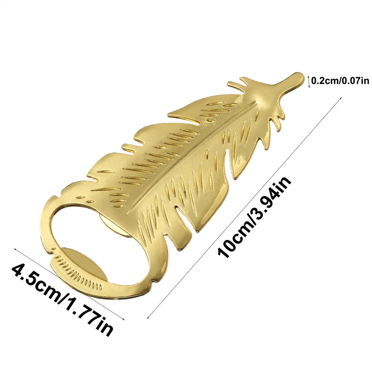 Golden Feather Bottle Opener – Portable Zinc Alloy Bar Tool