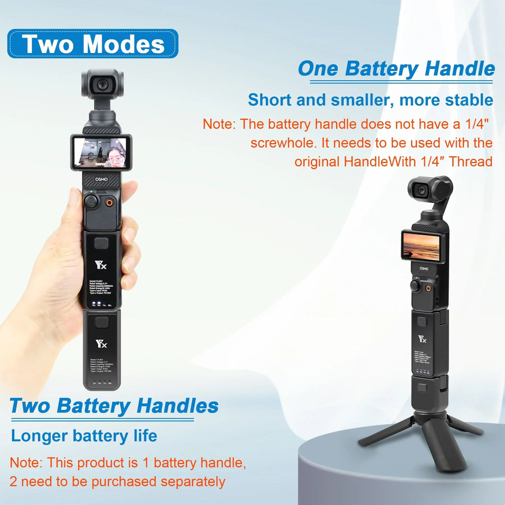 DJI Osmo Pocket 3 Extended Grip Handle & Battery Charger