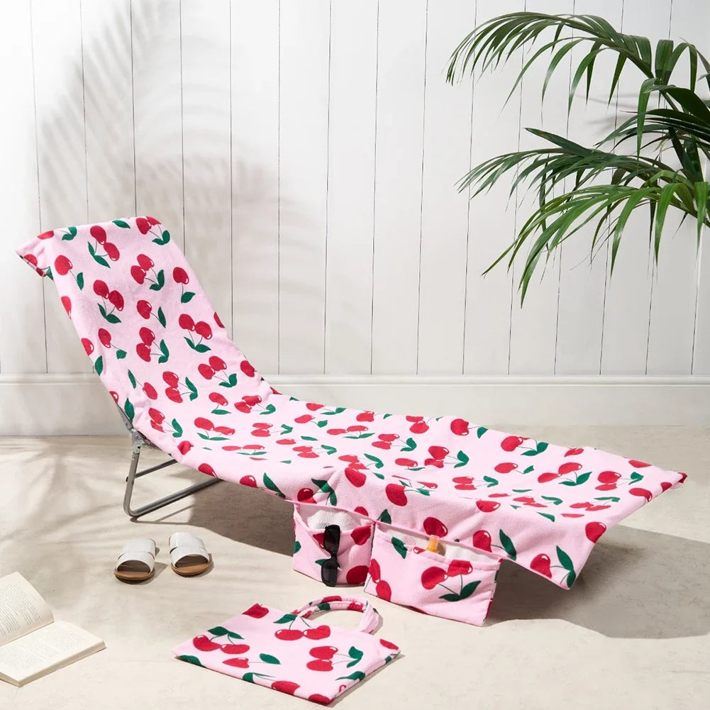 2-in-1 Beach Lounge Chair Cover & Tote Bag | Soft Microfiber