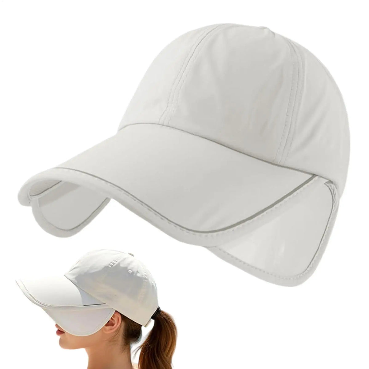 Women's Wide Brim UV Sun Hat – Adjustable Beach Visor