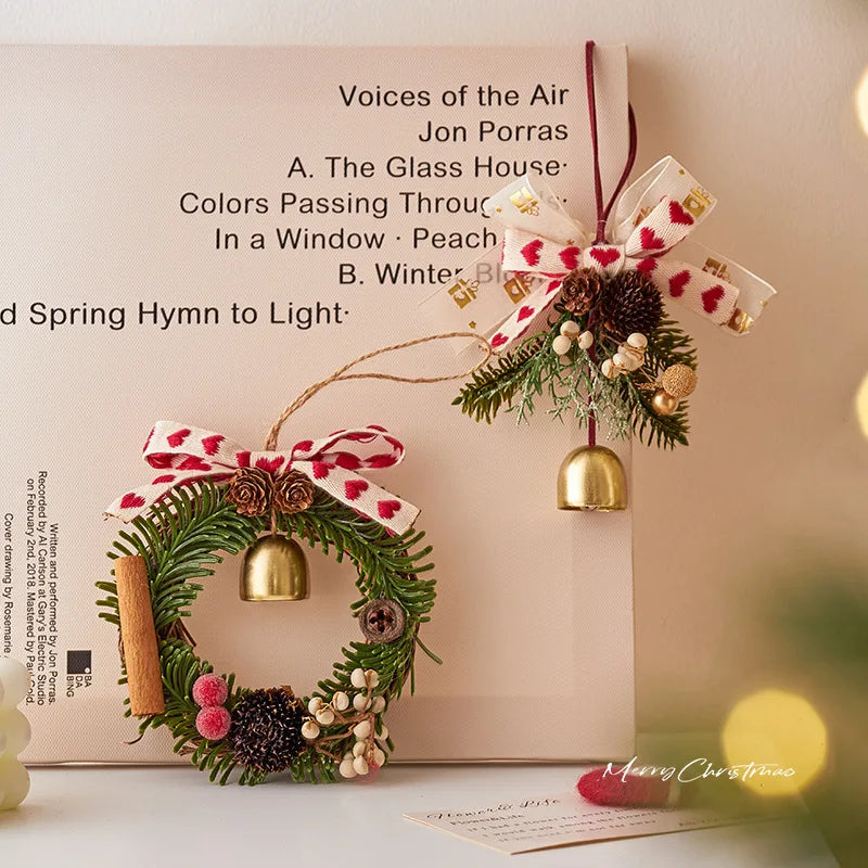 Christmas Decorations Bells Wreaths Tree Atmosphere Scene Home Decor