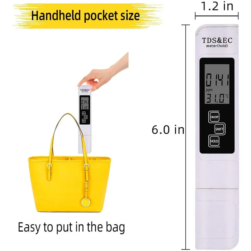 Digital TDS EC PPM Water Quality Tester Meter | 0–9990 LCD Pen