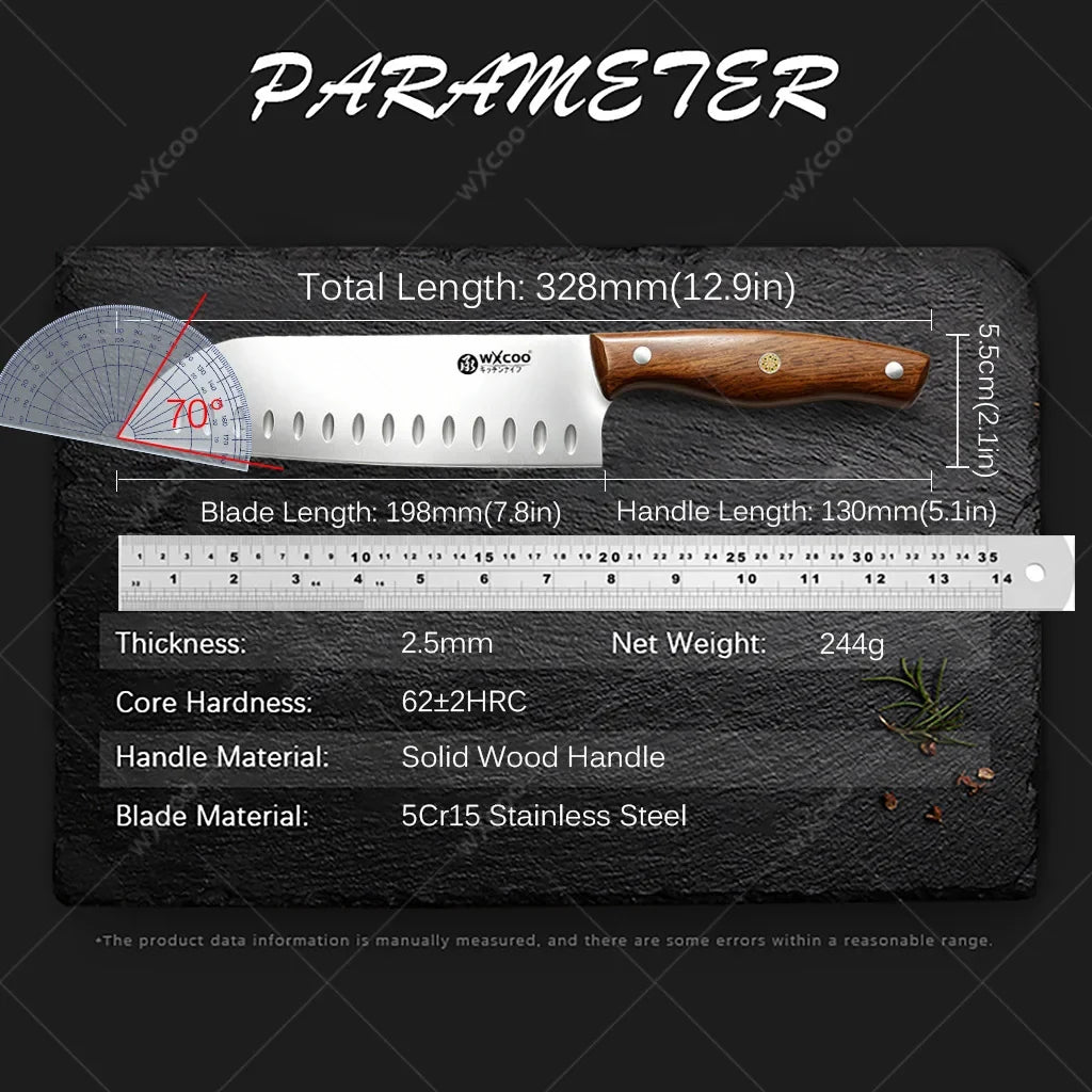 WXCOO 7.8" Santoku Knife – Japanese Stainless Steel Chef Knife