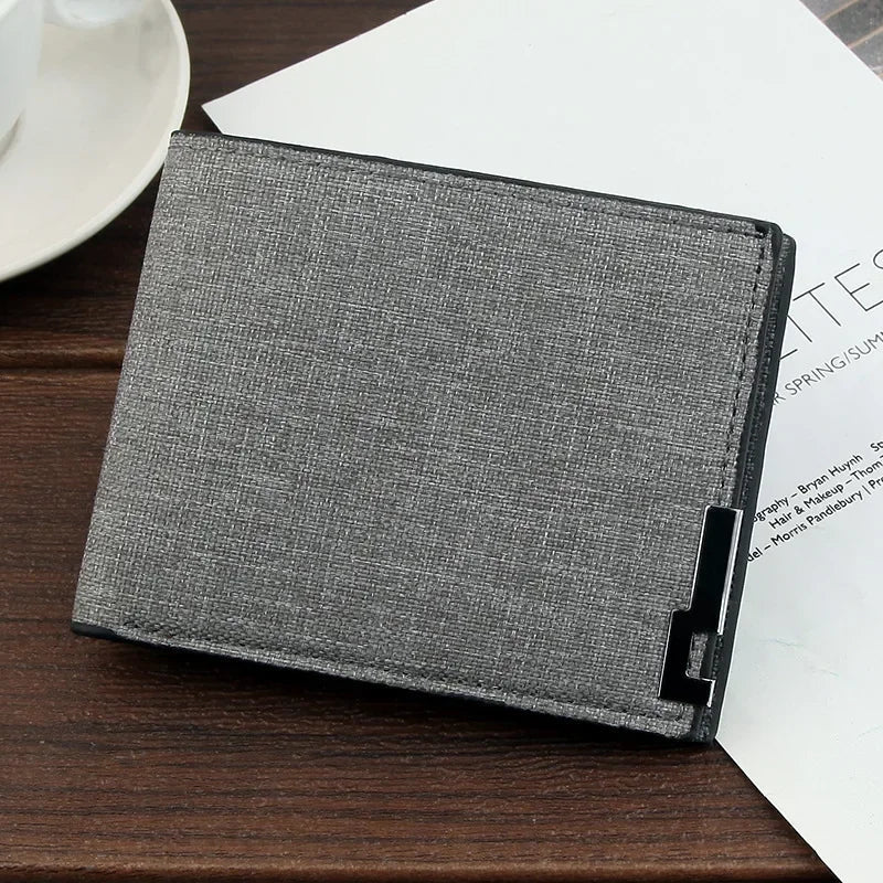 Slim Denim Cowhide Bifold Wallet – Unisex Card & Coin Purse