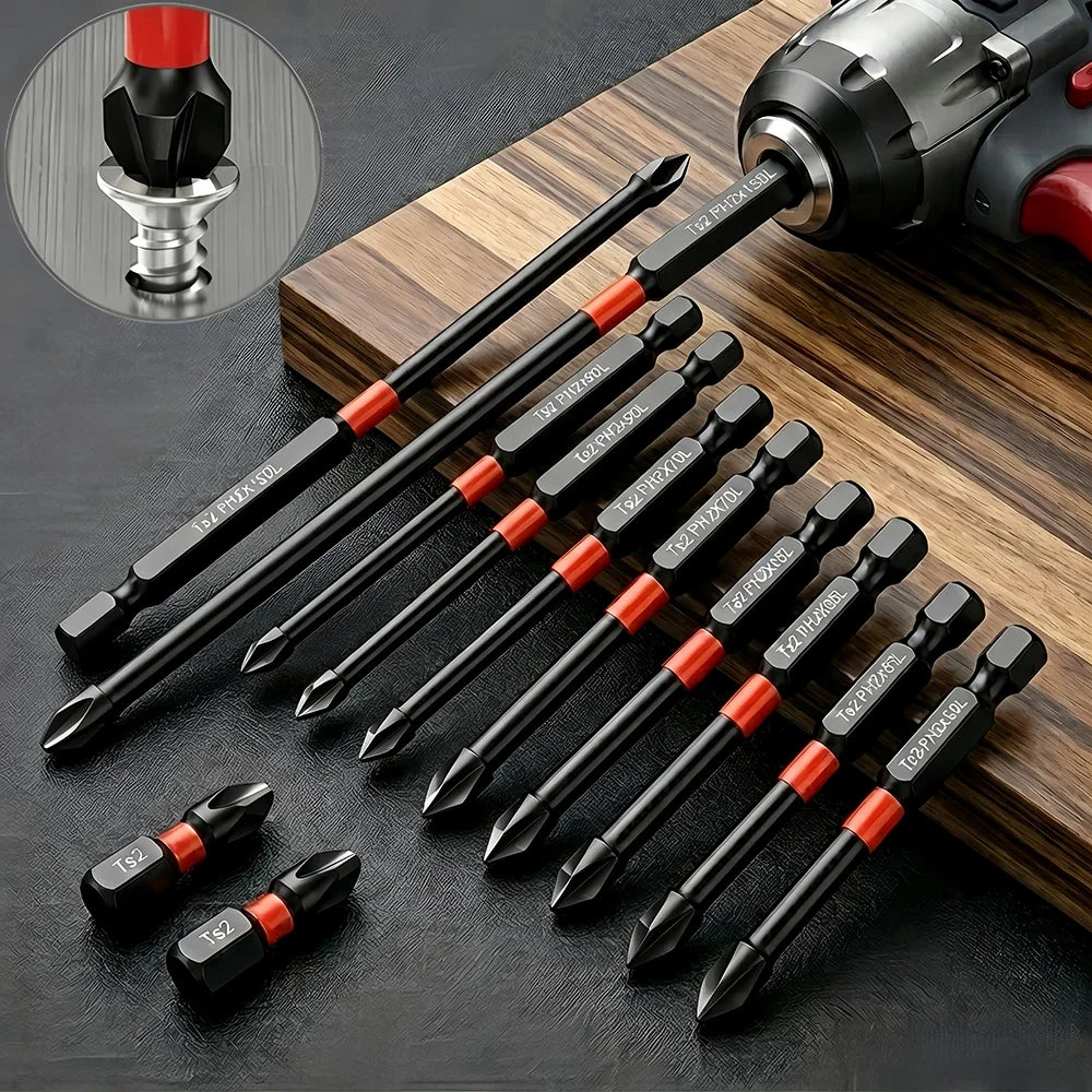 Magnetic Non-Slip Drill Bit Set | S2 Steel | 3, 6 & 12 Pc