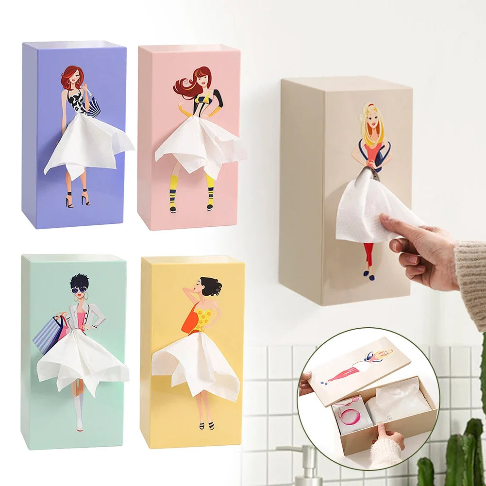 Pop-Art Flying Skirt Tissue Box Holder | Cute Novelty Decor
