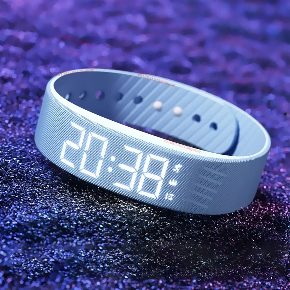 LED Digital Alarm Clock Watch Adjustable Snooze-proof Bracelet