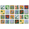 24 European Flower Tiles Wall Stickers Self-adhesive Kitchen Bathroom