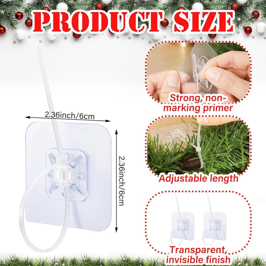 40-Pack Transparent Self Adhesive Hooks | No-Drill Wall Hangers