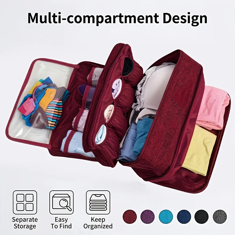 Foldable Travel Underwear Organizer Bag – Bras, Socks & Lingerie