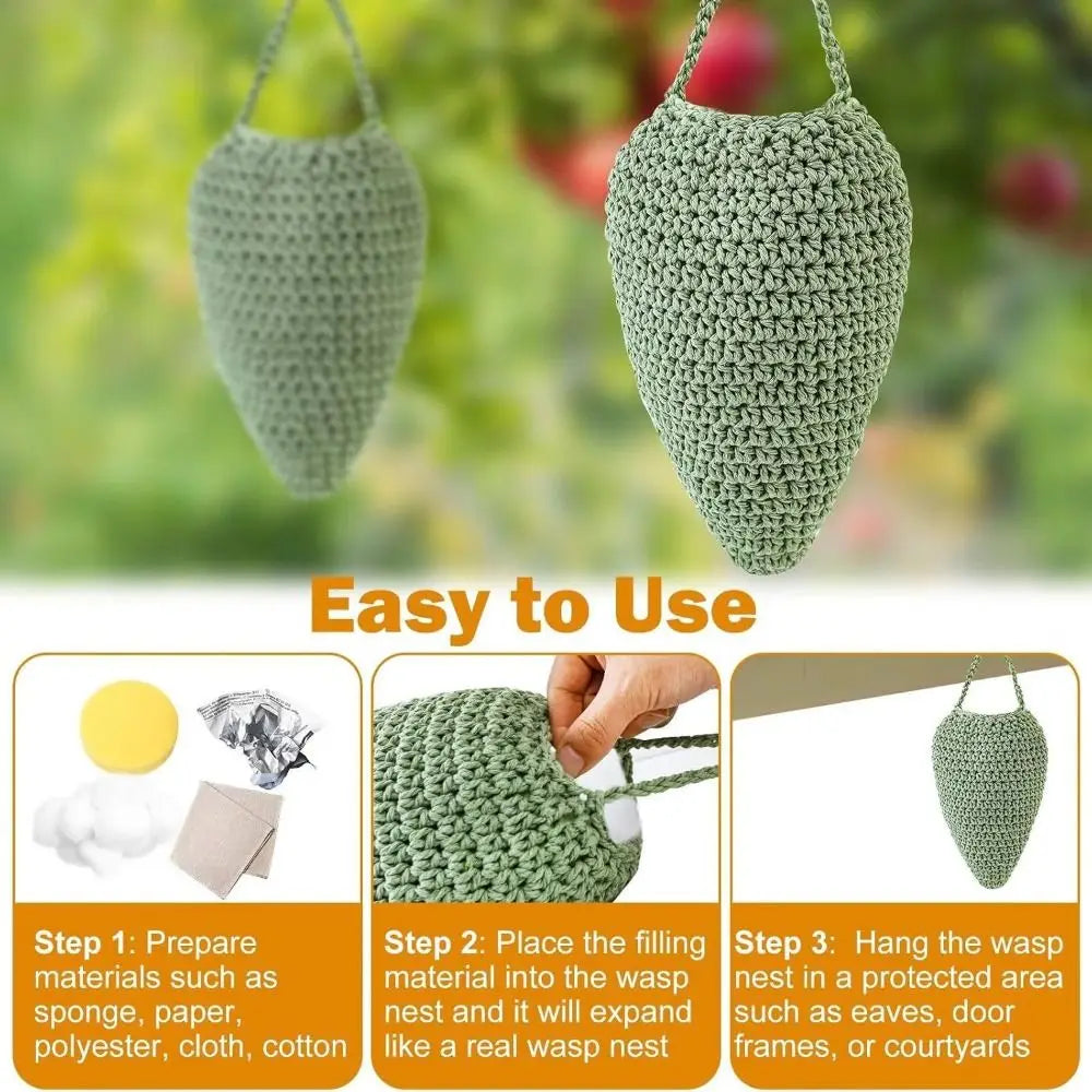 Crochet Wasp Nest Decoy | Chemical-Free Hanging Deterrent