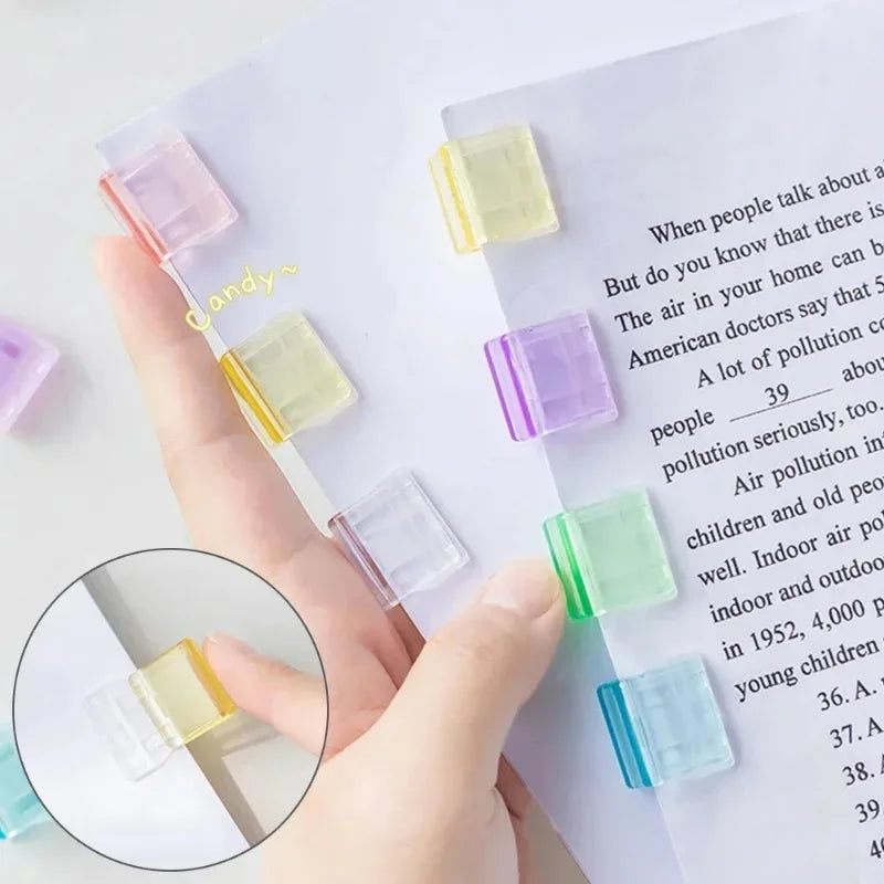 Candy Push Clip Paper Clips 10-30PCS | Transparent Bookmark
