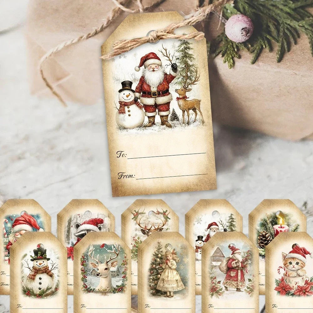 Christmas Gift Tags – Santa, Snowmen & Deer | 20/40 Pcs Set