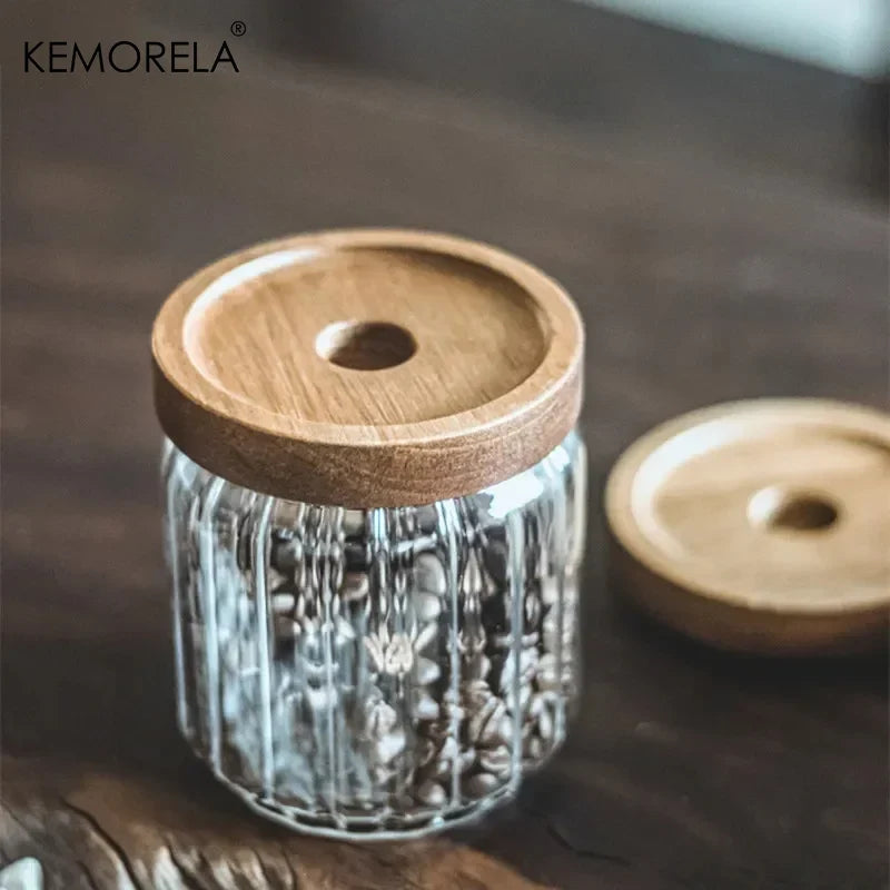 Glass Storage Jar with Acacia Wood Lid | Airtight Borosilicate