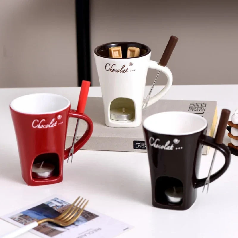 European Candle Cup Cheese Chocolate Melting Ceramic Mug Heating Food