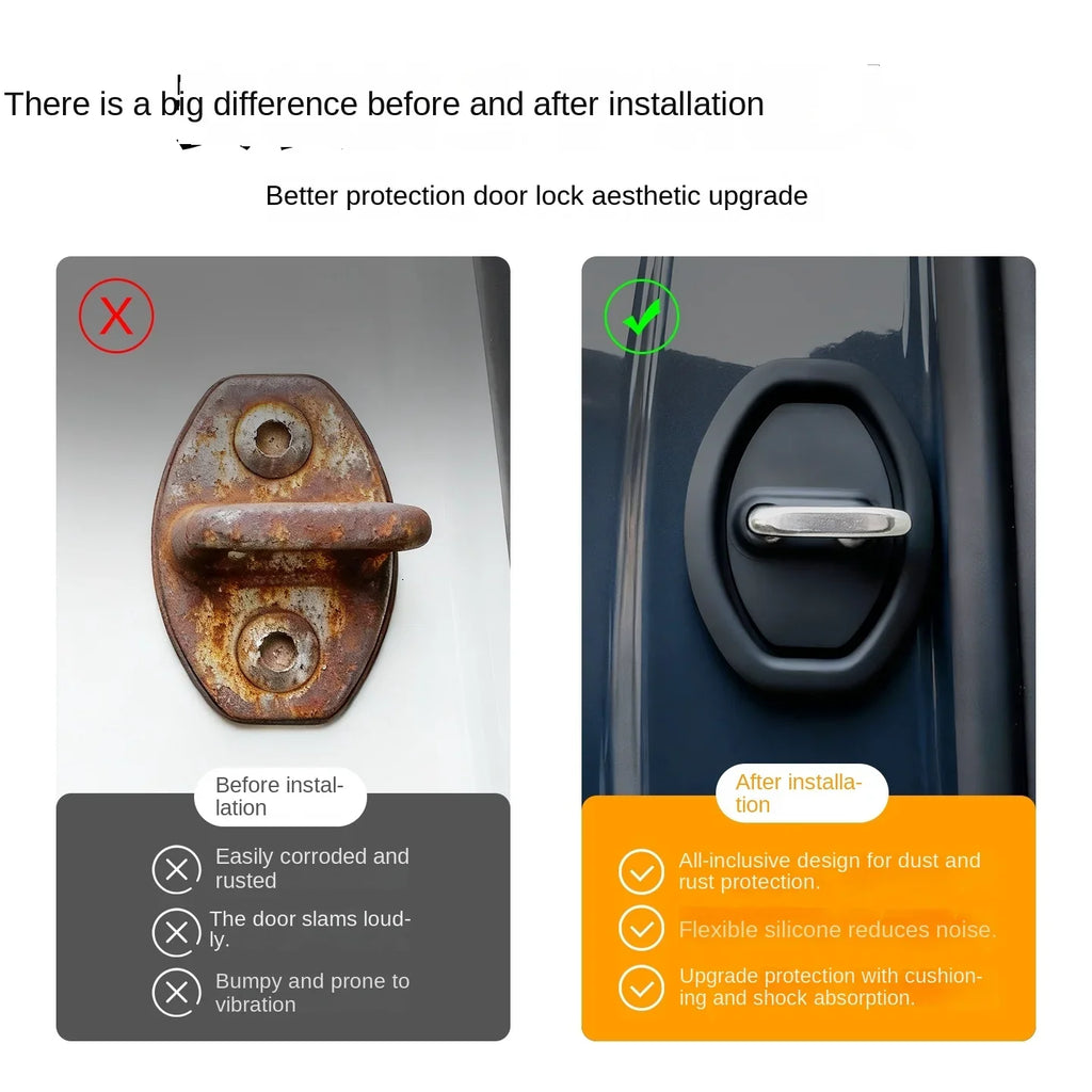 4-Pack Silicone Car Door Lock Cover – Anti-Collision Cushion