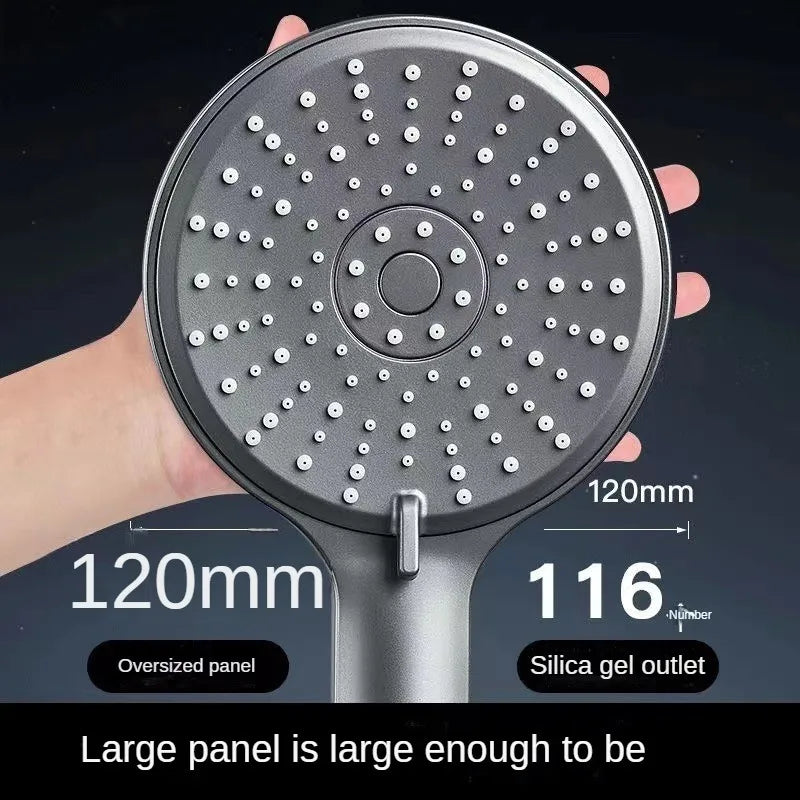 Large 5-Speed Handheld Rain Shower Head – Water-Saving Panel