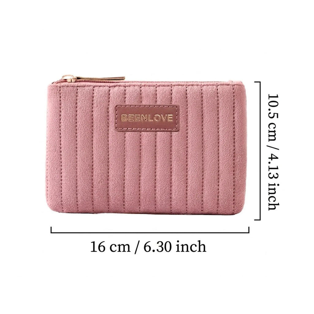 Holland Velvet Travel Cosmetic Bag & Makeup Organizer Case