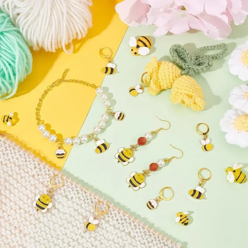 24 Pcs Bee Enamel Locking Stitch Markers for Knitting & Crochet