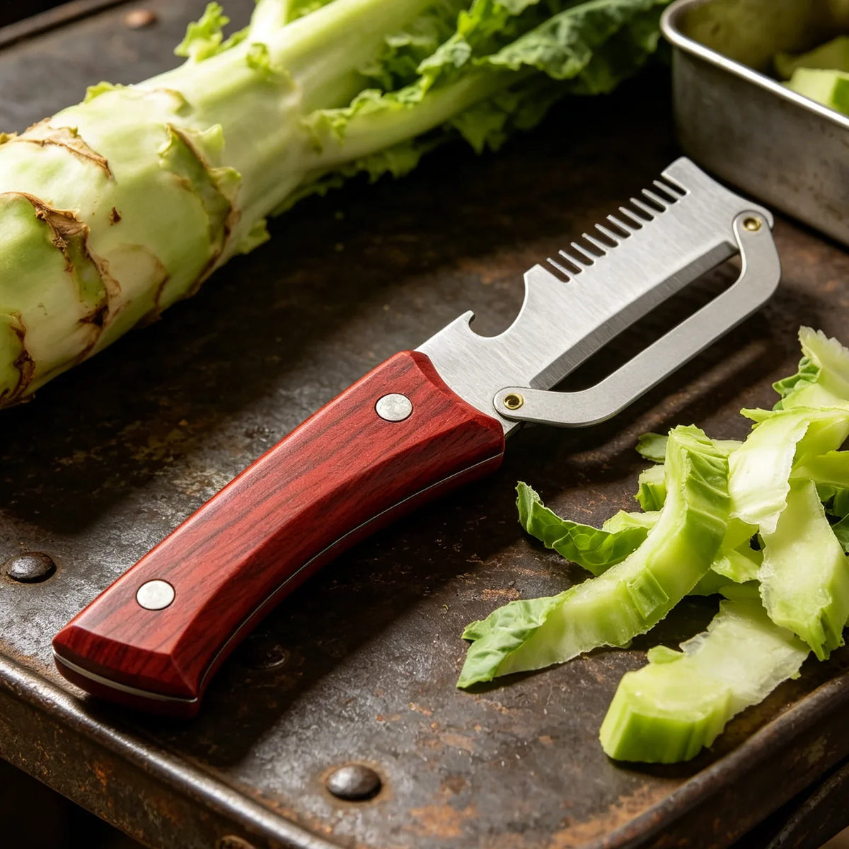 Stainless Steel Vegetable Peeler & Scallion Cutter – 2-in-1