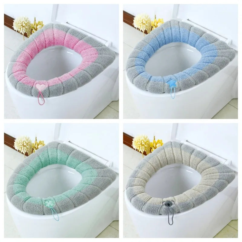5-Pack Soft Thick Toilet Seat Covers – Warm Cushion with Handle