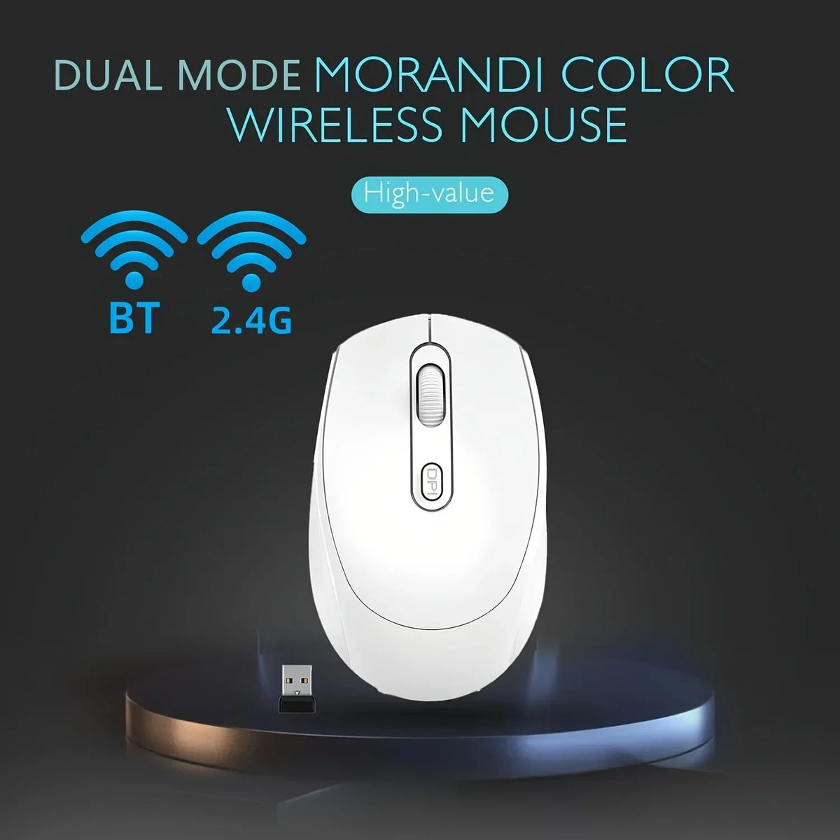 Dual-mode Wireless Mouse BT Ergonomic Optical Computer USB Mice