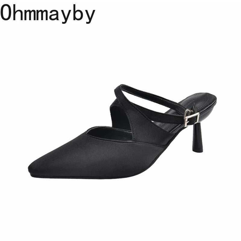 Women's High Heel Sandals – Cross Ankle Strap Square Heel Pumps