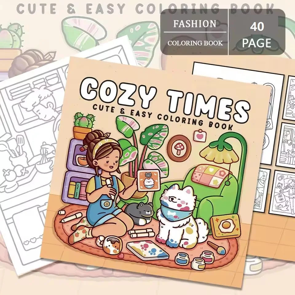 Adult Coloring Book Relaxation Cute Easy Designs Stress Relief