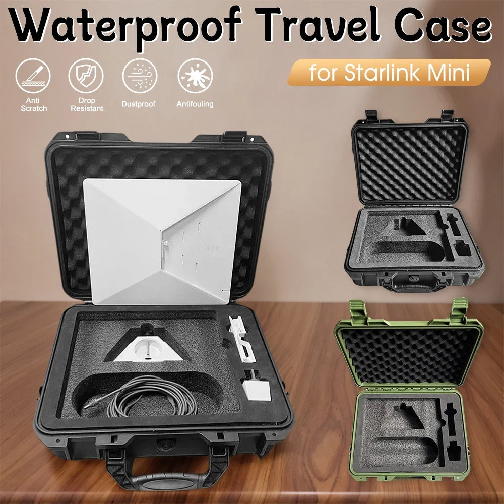 Waterproof Travel Case Molded Foam Protective Hard Portable Starlink