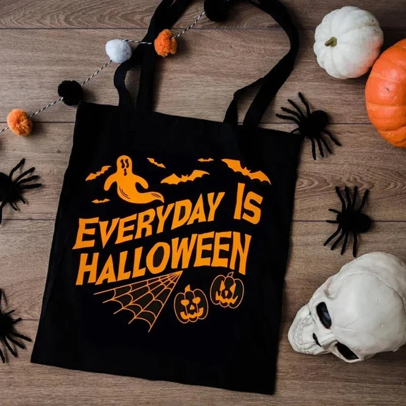 Everyday Is Halloween Black Canvas Tote Bag | Trick or Treat