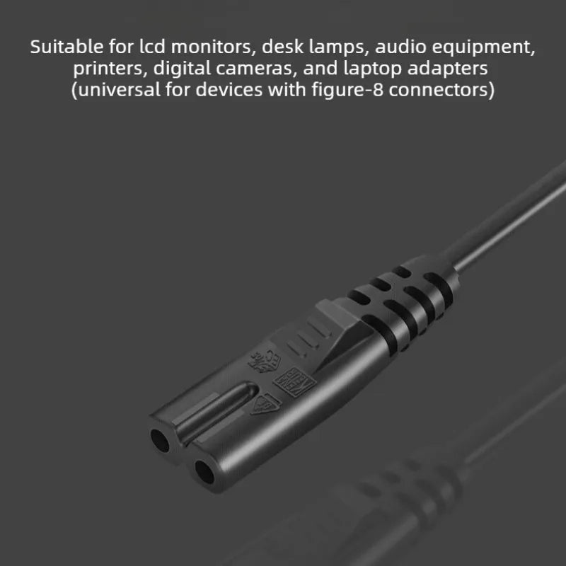 EU to IEC320 C7 Power Adapter Cable – 30cm Short Cord 250V