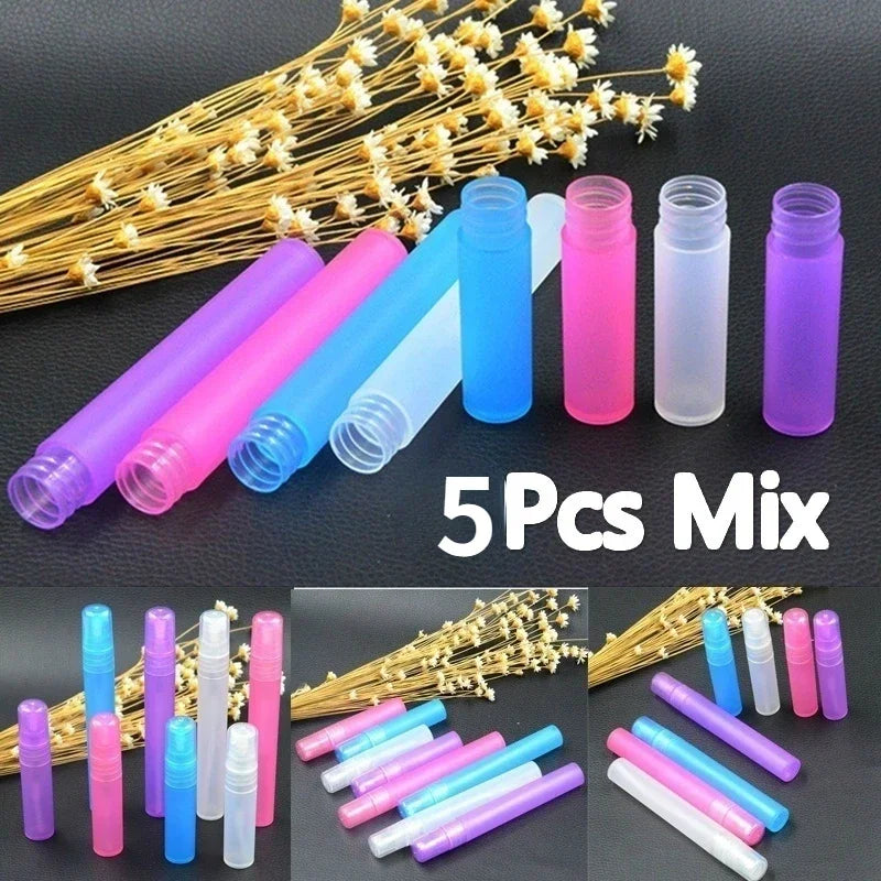 5-Pack Mini Refillable Spray Bottles 5ml & 10ml Travel Size