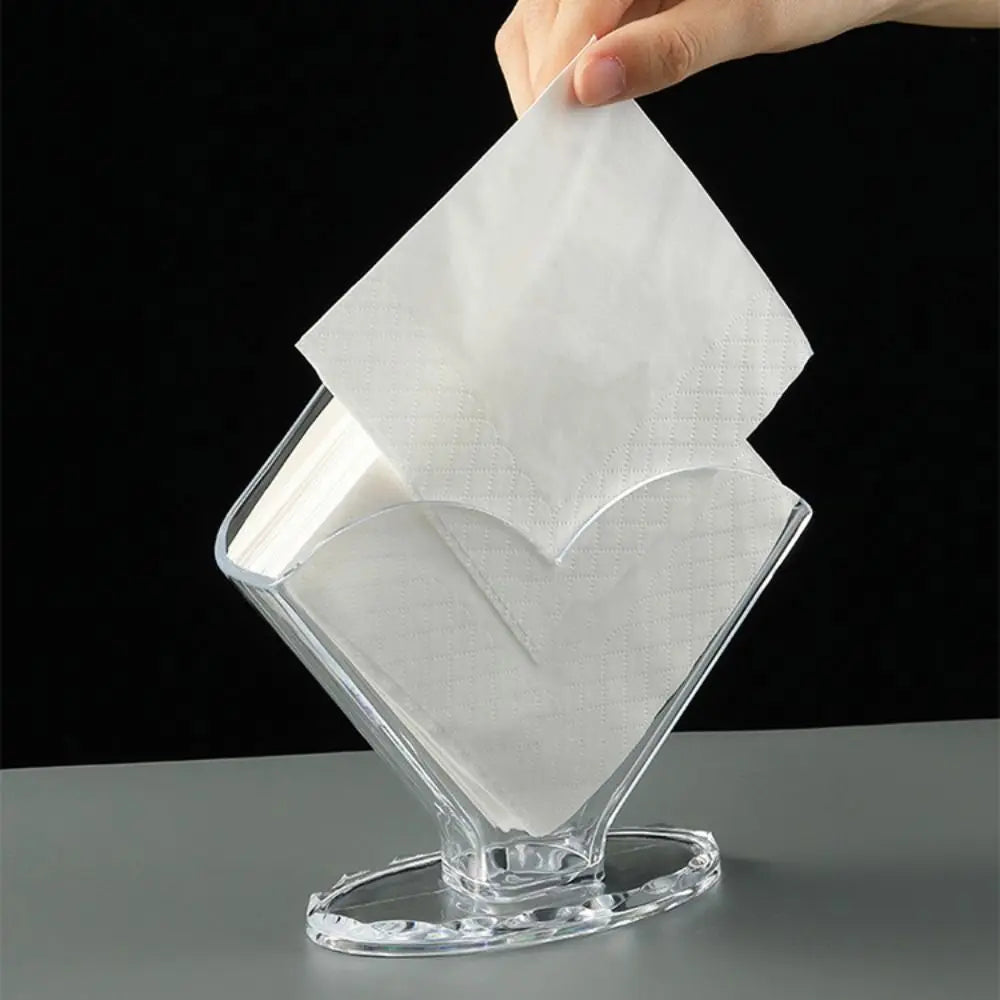 Fashion Transparent Acrylic Napkin Holder Sturdy Desktop Upright