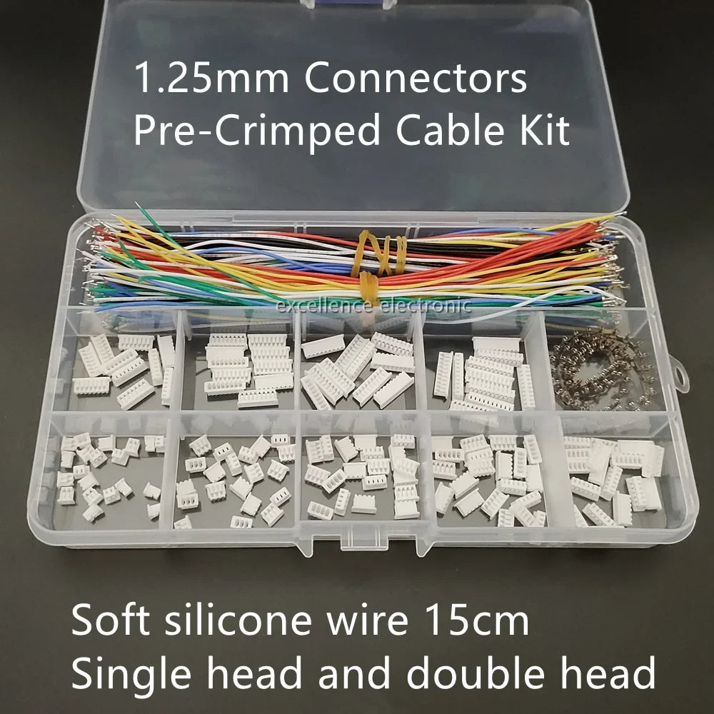 Pitch Connectors Pre-crimped Soft Silicone Cables Compatible JST