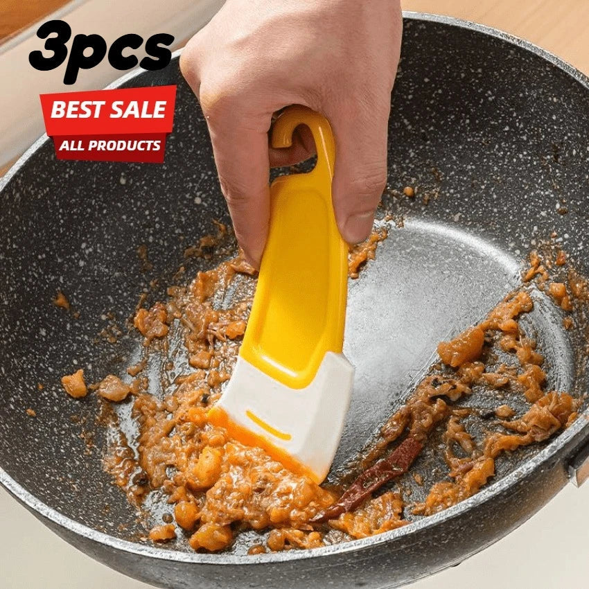 Silicone Pan Scraper Dish Cleaning Spatula Non Stick Kitchen Rubber