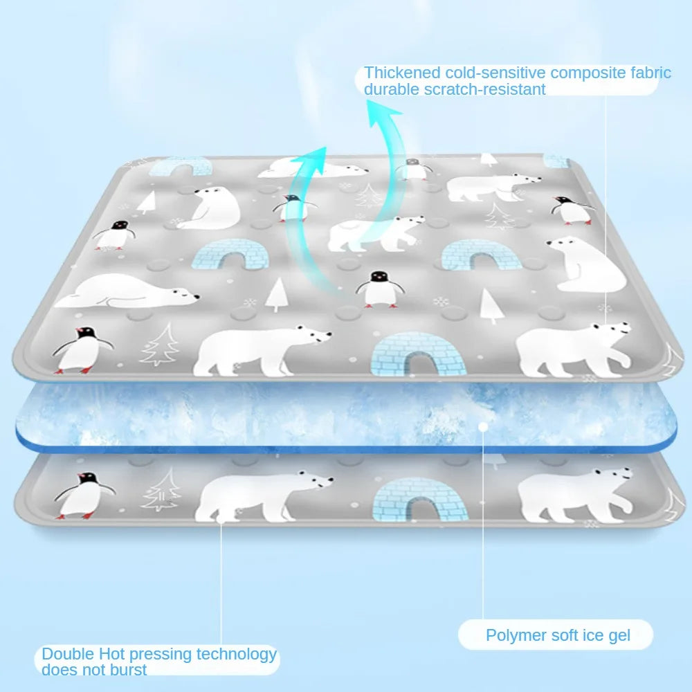 Pet Cooling Mat for Dogs & Cats – Ice Silk Non-Slip Summer Bed