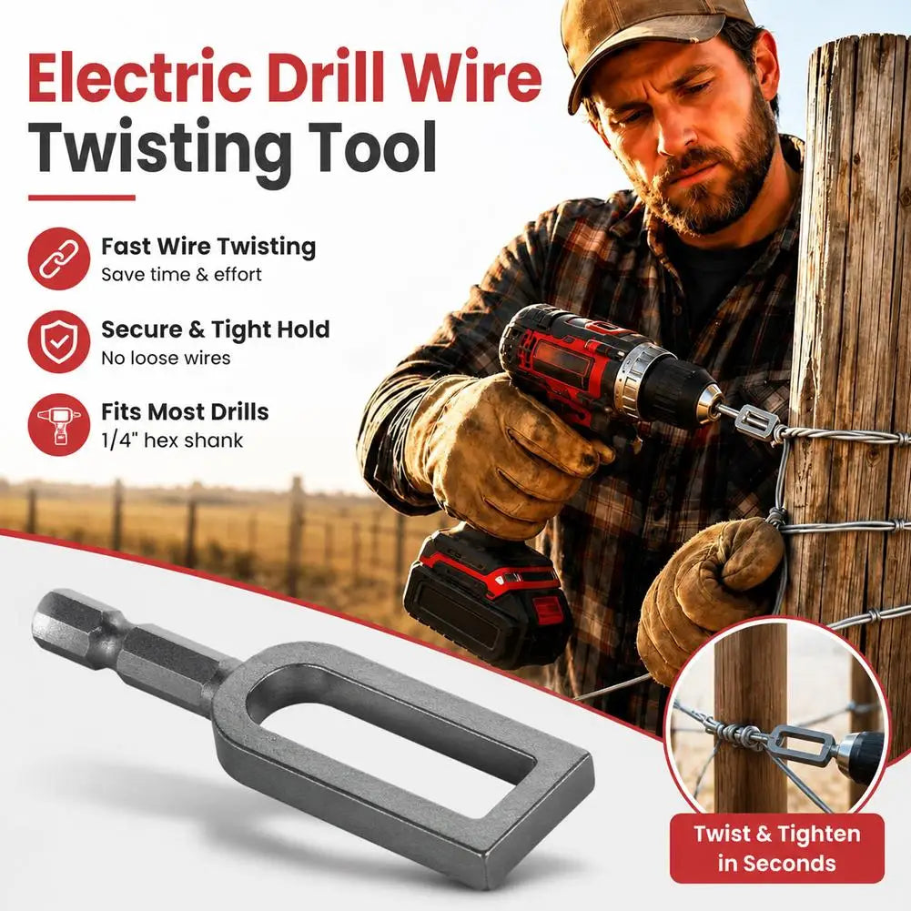 Steel Wire Twister Tool Electric Drill Attachment Fast Twisting Fence