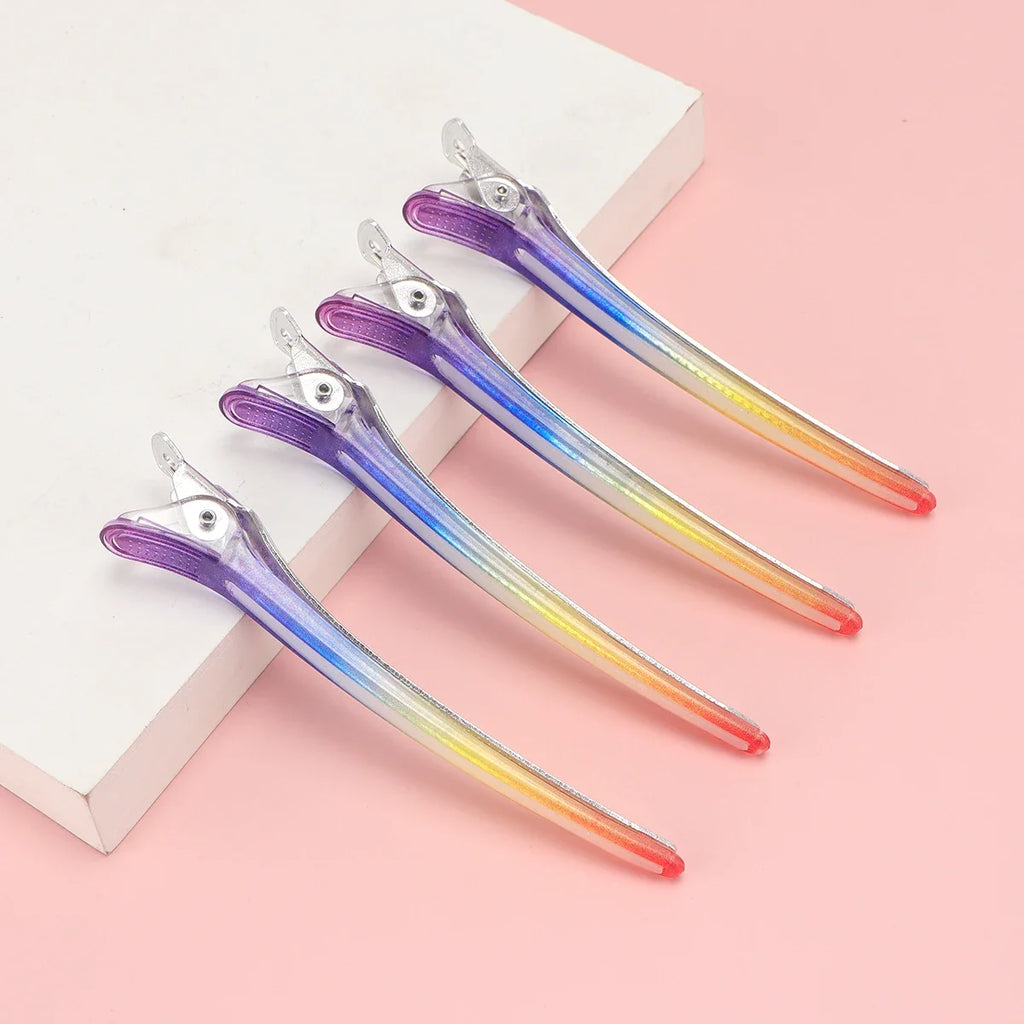 Rainbow Hair Sectioning Clips – Pro Styling Clamps (4–12 Pcs)