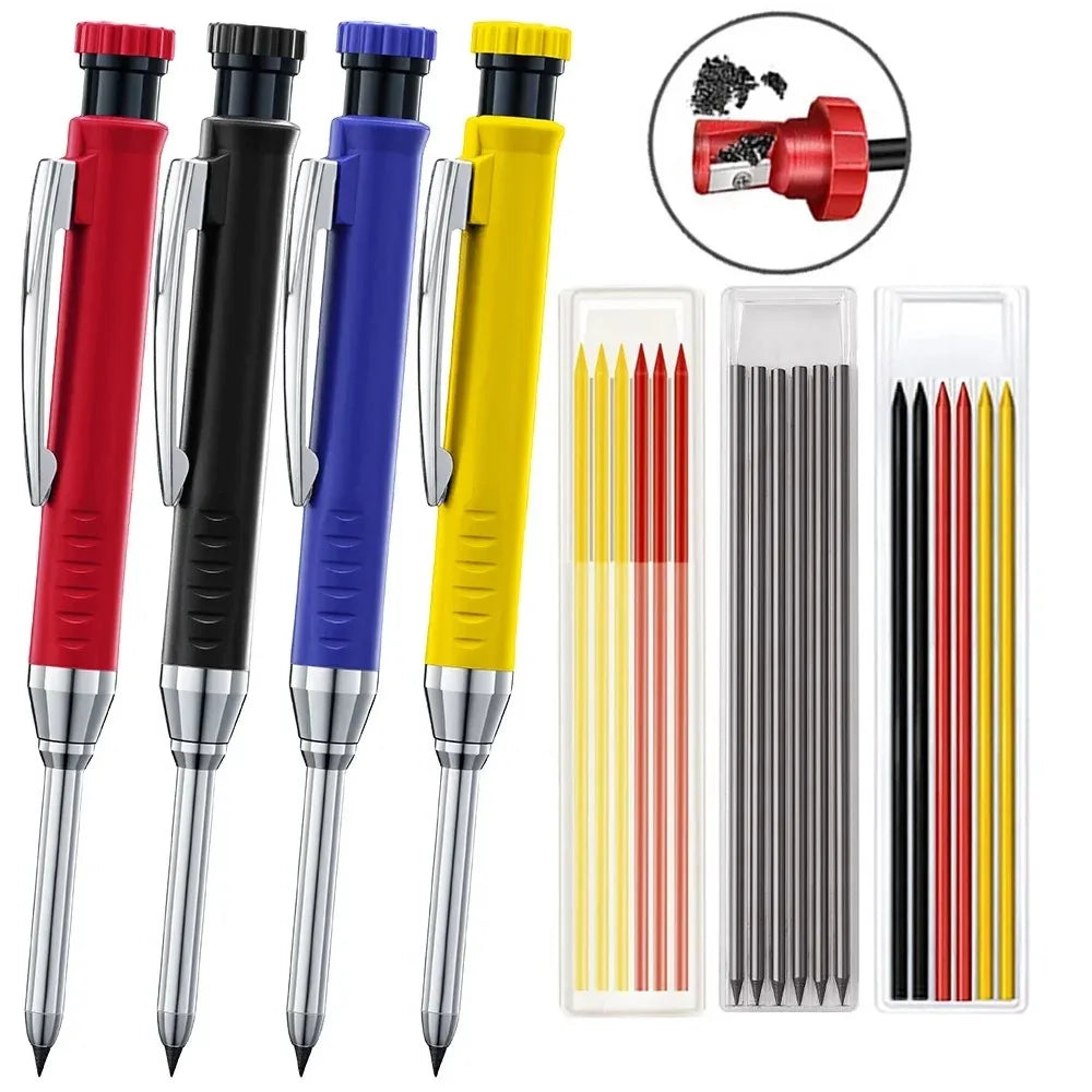 Carpenter Mechanical Pencil & Sharpener – 2.8mm 3 Color Refills